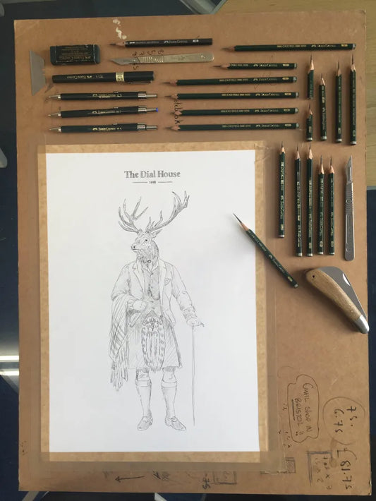 Dial House Stag Sketch