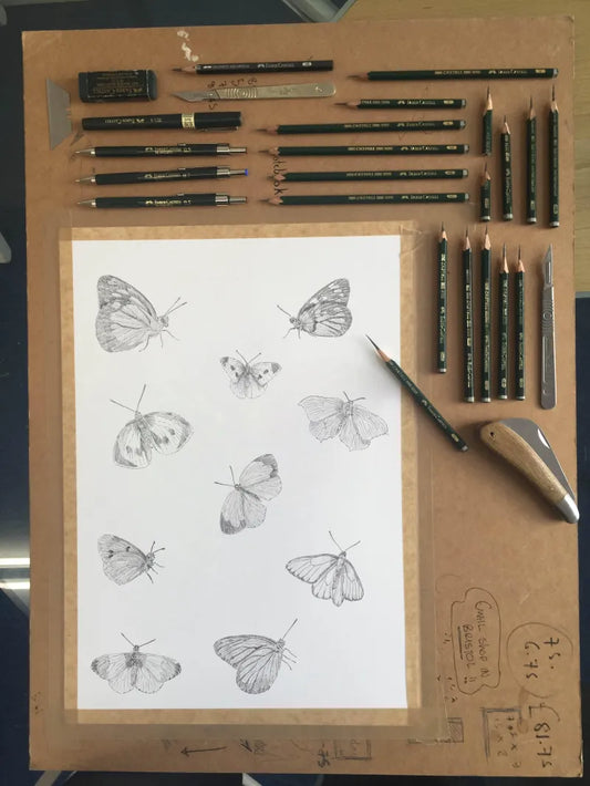 White Butterflies Sketch