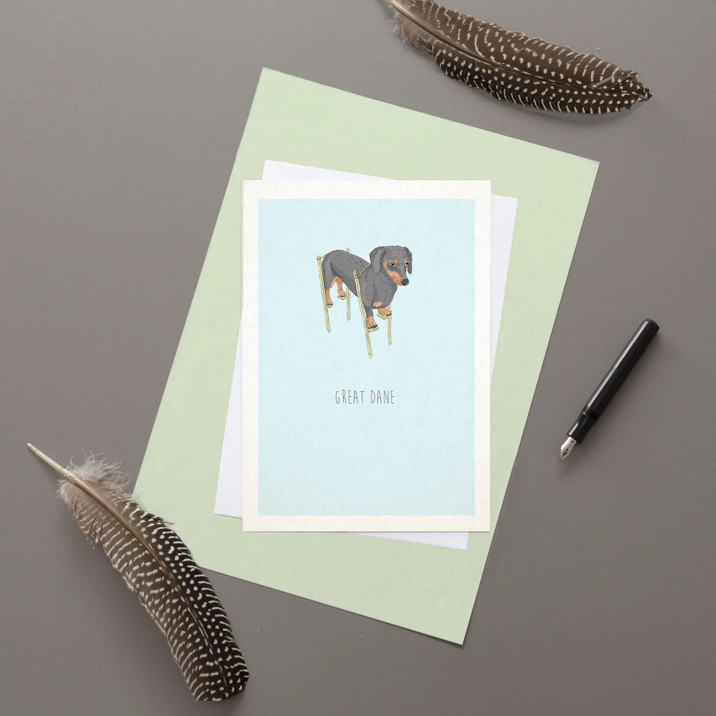 Great Dane - Greetings card