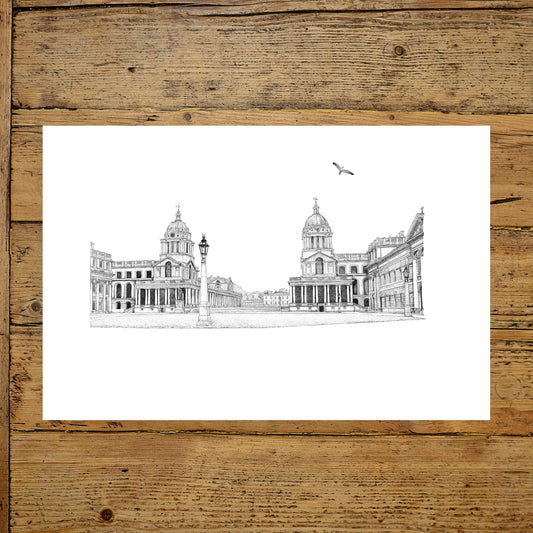 Greenwich Naval College Drawing - print - Reduced to clear