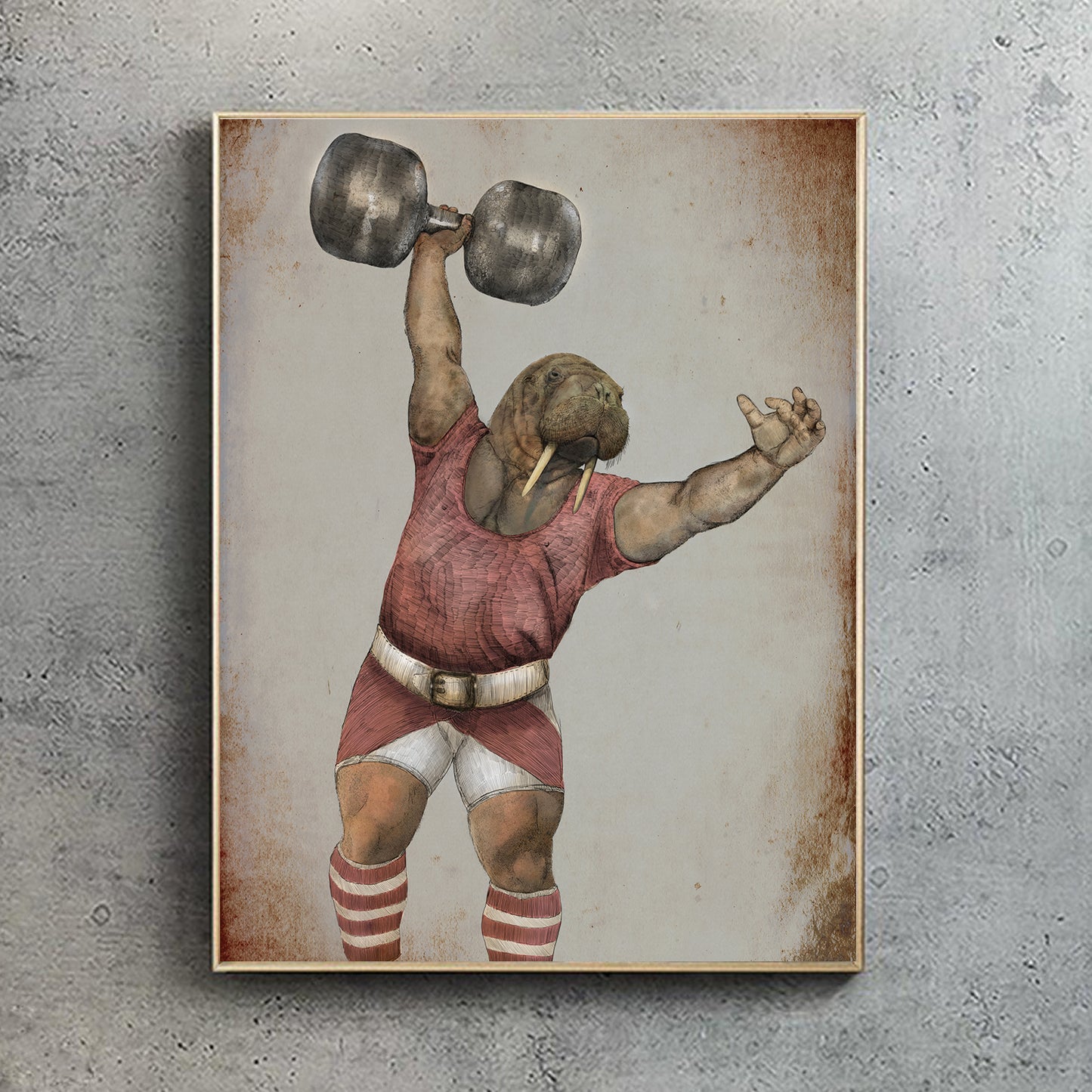 Oupa Pieter - Strongman Walrus Print - Reduced to clear