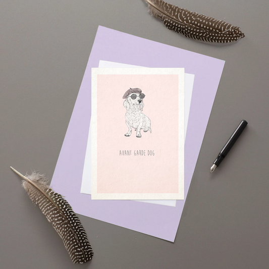 Avant Garde Dog - Greeting Card - reduced to clear