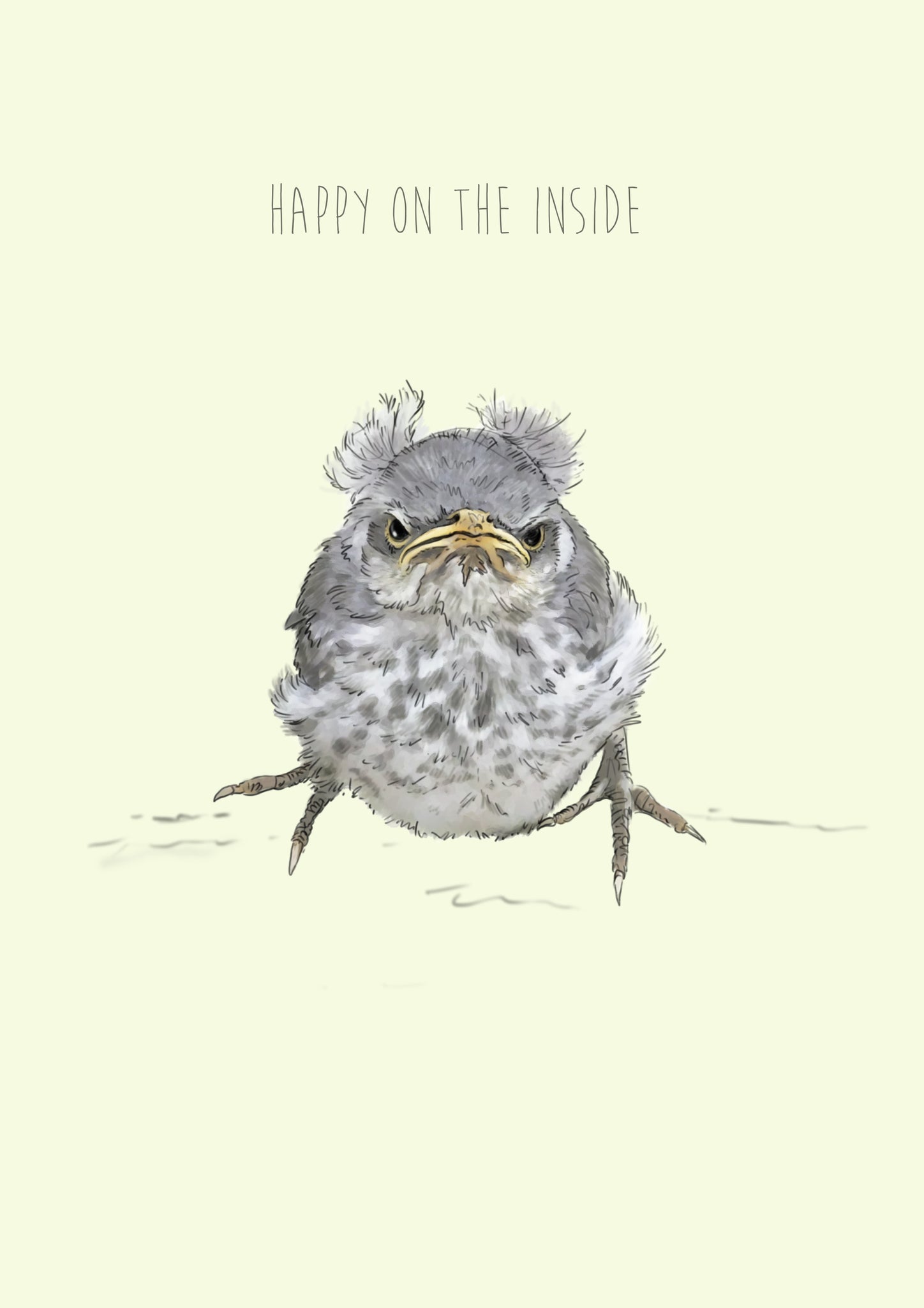 Happy on the Inside - Humour Greetings Card