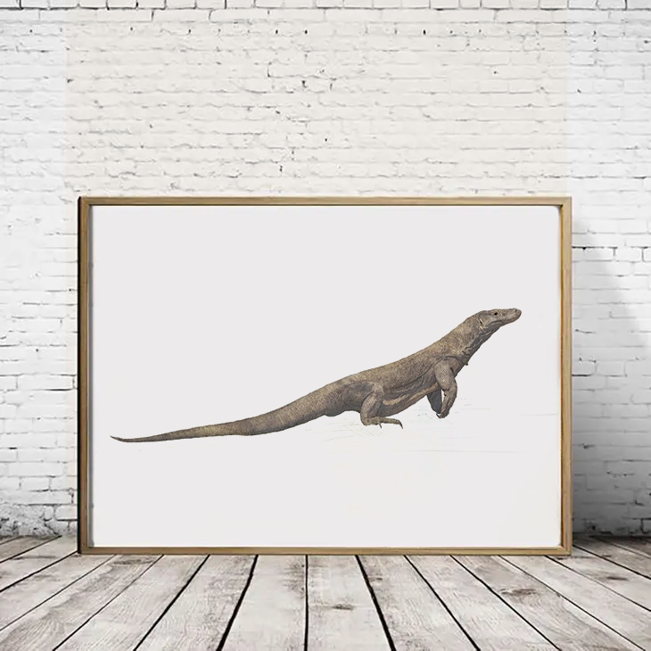 Komodo Dragon print - A4 size - reduced to clear