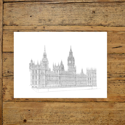 Westminster Abbey Drawing - print - Reduced to clear